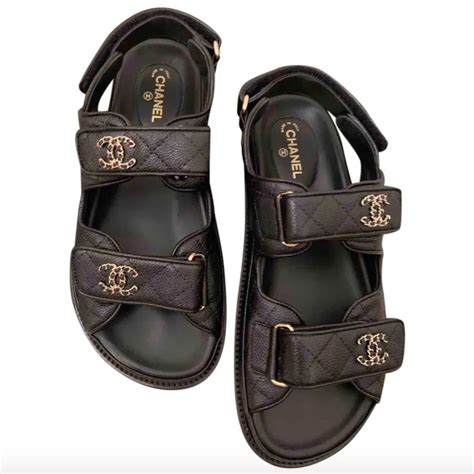 fake chanel sandals|quilted dad sandals.